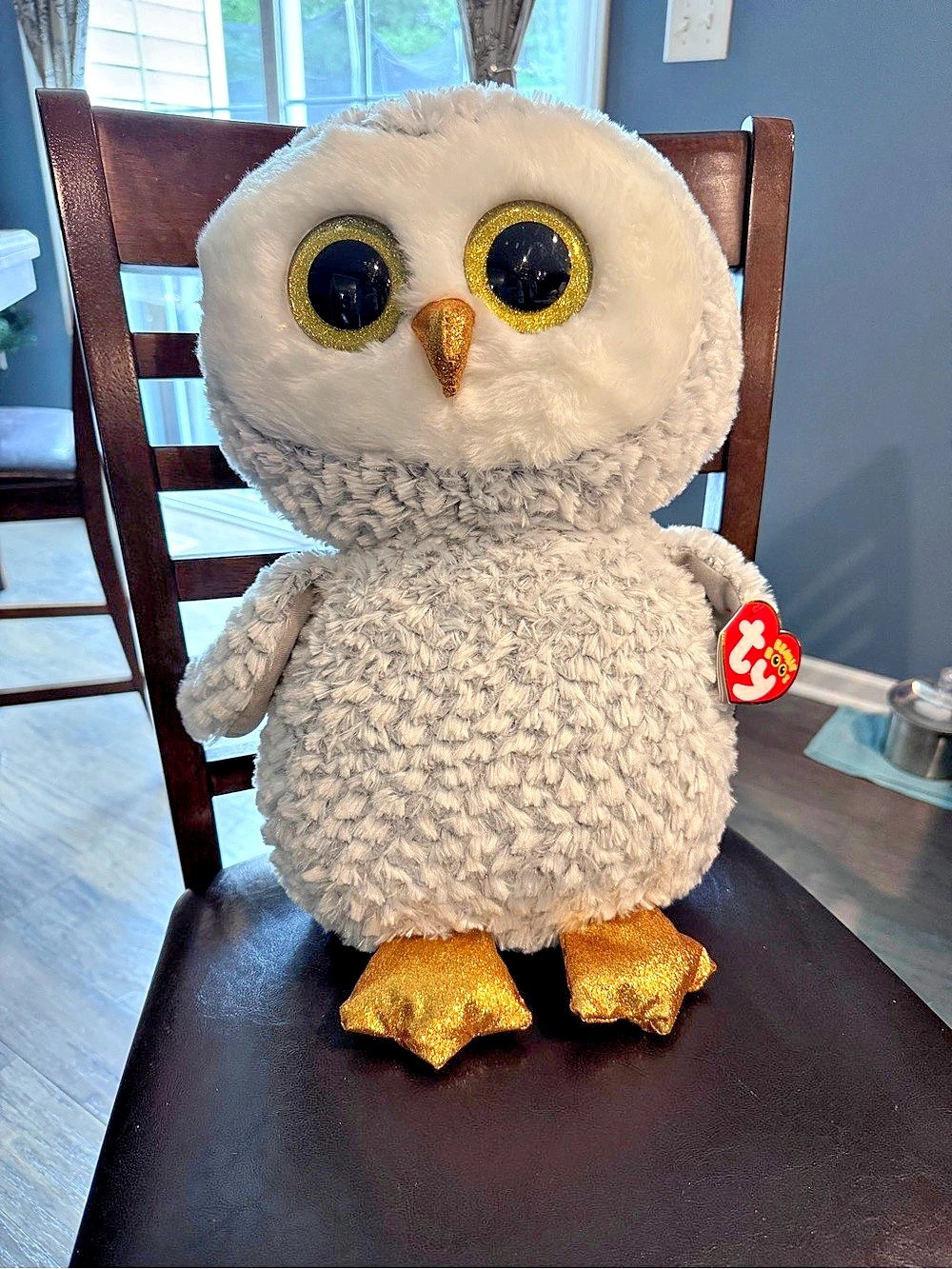 Ty Owlette the Owl Plush White & Gold NWT